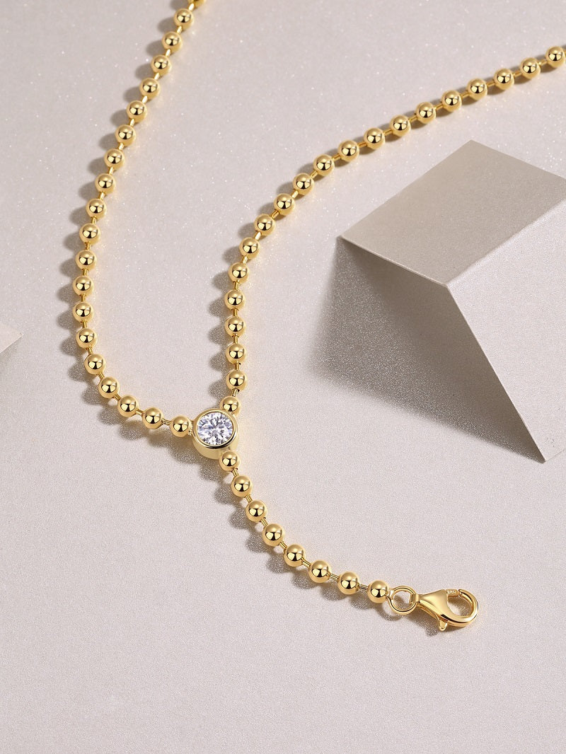 Time Interlaced - A Fashionable And Trendy Necklace Pendant Set With Top-quality Moissanite S925 Silver And Gold Plating Can Be Tested With A Diamond Pen