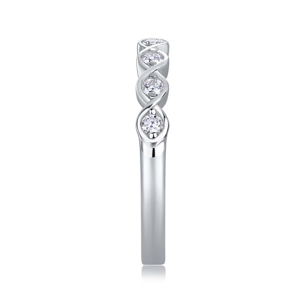 Diamond Brilliance - Set With Top-quality Moissanite S925, Silver And Platinum-plated Diamond Wedding Ring. The Ring Can Be Inspected With A Diamond Pen