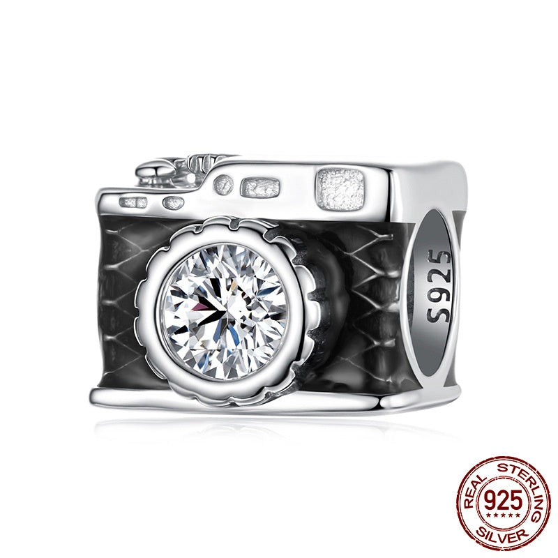 Zircon S925 Sterling Silver Camera Beads