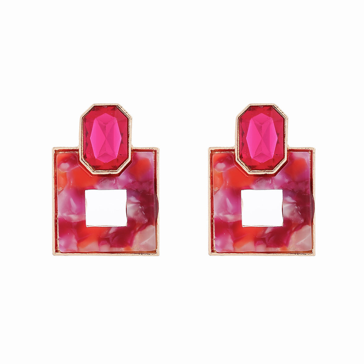Retro Hollow Heart-Shaped Geometric Earrings