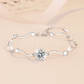 Simple Womens 1-Carat Moissanite Snowflake Bracelet In Sterling Silver