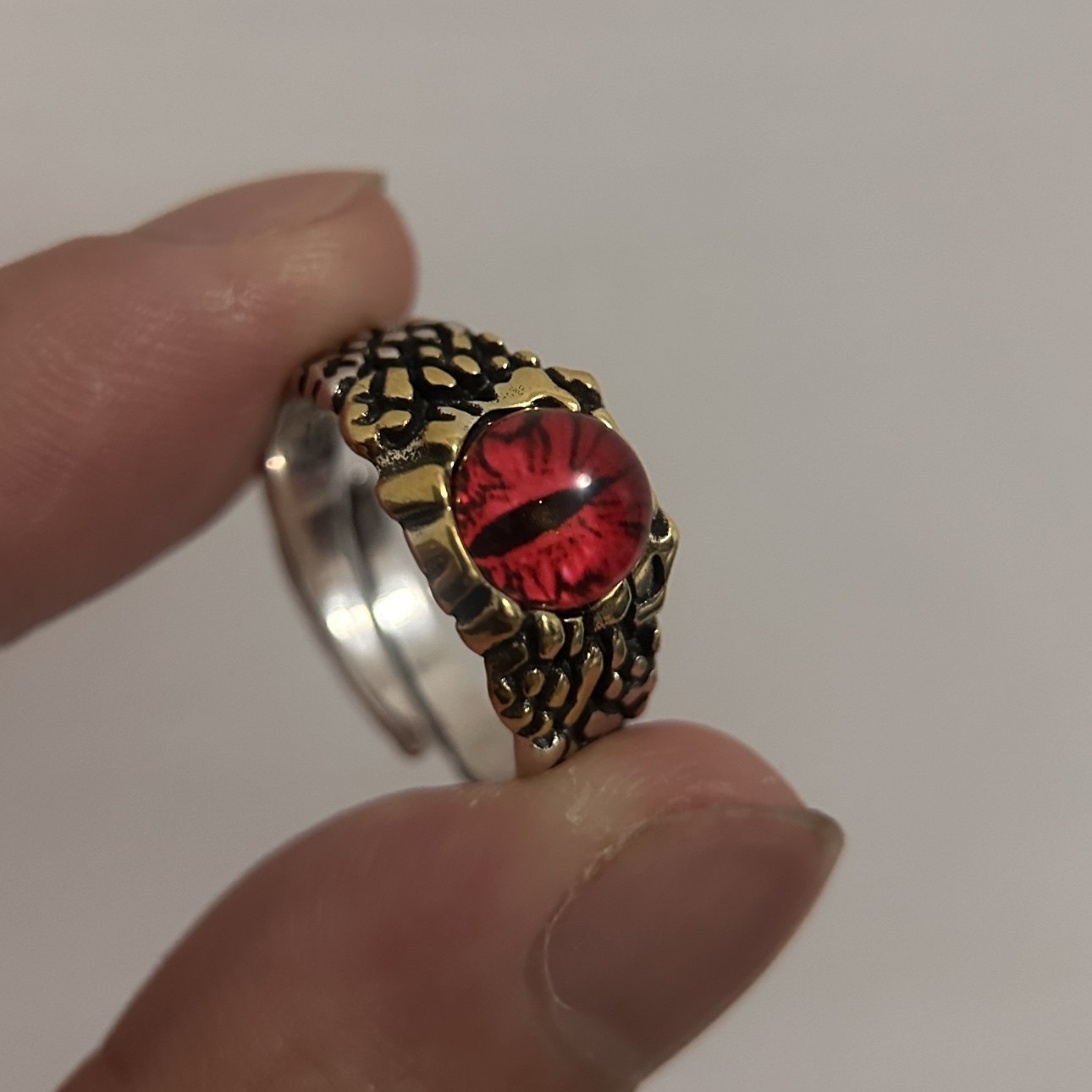 Vintage Vintage Men's Niche Adjustable Ring With An Open Mouth