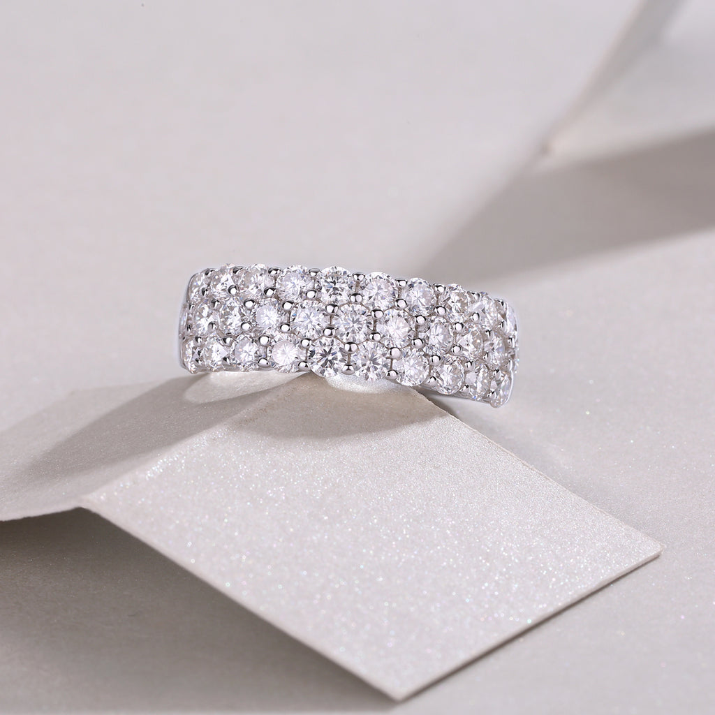 Phantom - Set With Top-quality Moissanite S925 Silver And Platinum-plated Diamond Wedding Ring. The Ring Can Be Tested With A Diamond Pen In Yellow Gold And Rose Gold