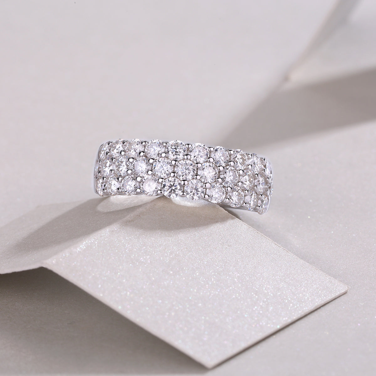 Phantom - Set With Top-quality Moissanite S925 Silver And Platinum-plated Diamond Wedding Ring. The Ring Can Be Tested With A Diamond Pen In Yellow Gold And Rose Gold