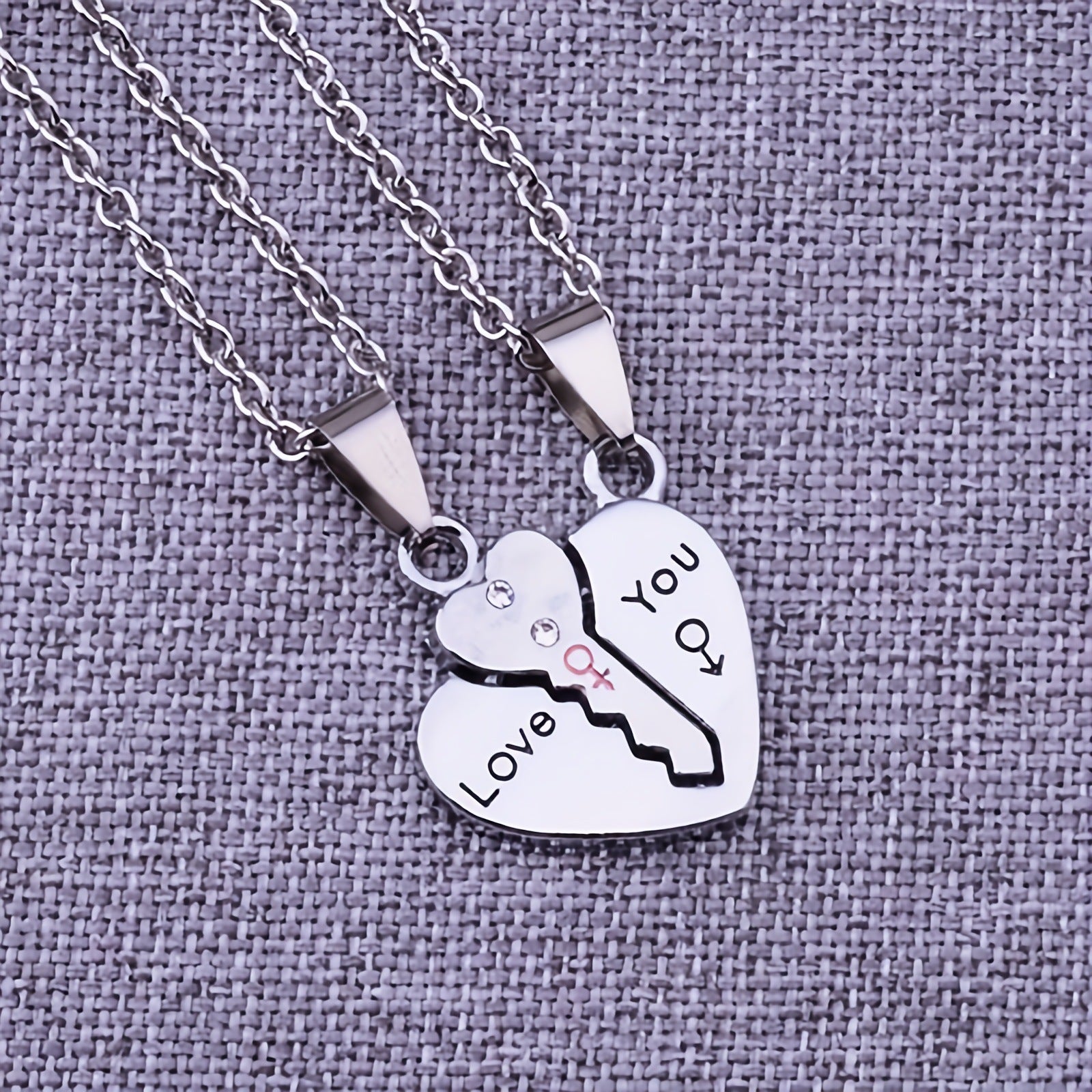 Creative Heart-Shaped Key Lock Couple Necklace