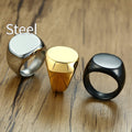 Stainless Steel Nude Round Ring Black Gold