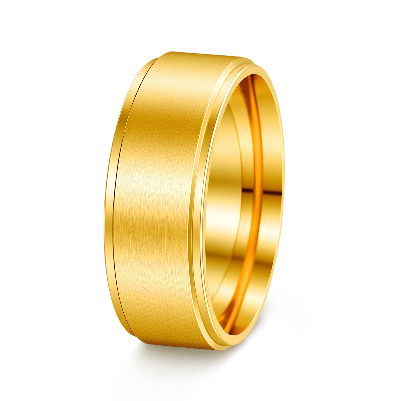 Stylish And Minimalist 8mm Matte Brushed Titanium Steel Ring For Men