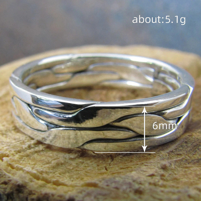 Cool Retro Edgy Ring With A Minimalist Design