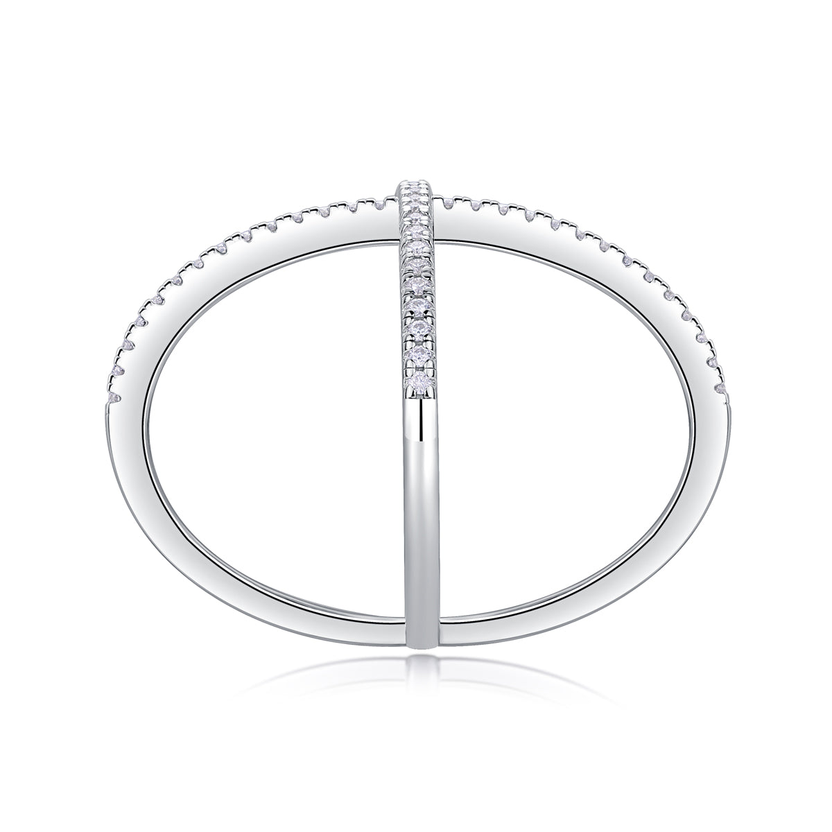 X-shaped Heart Movement - Set With Top-quality Moissanite S925 Silver And Platinum-plated Diamond Wedding Ring. The Golden Color Of The Ring Can Be Tested With A Diamond Pen