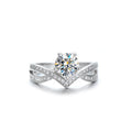S925 Sterling Silver Moissanite Cross Crown Ring