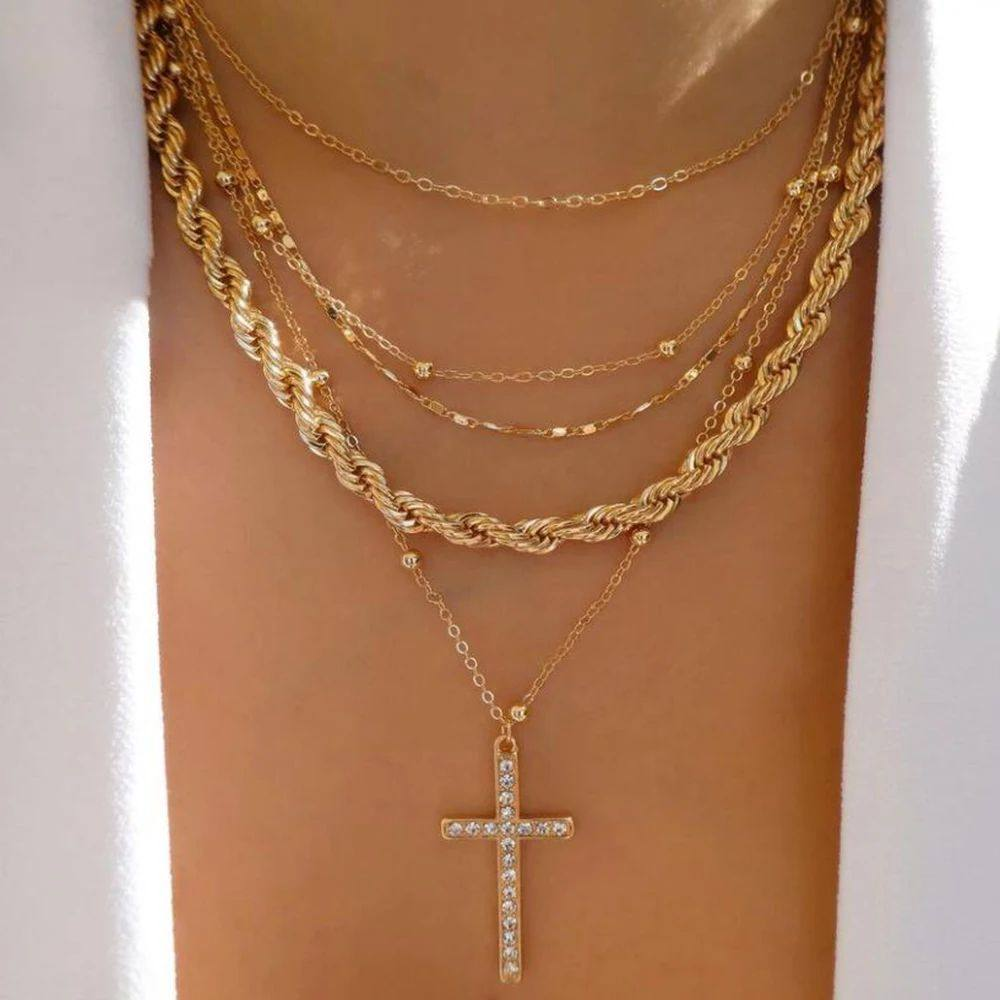 Vintage Gold Multi-style Necklaces For Women