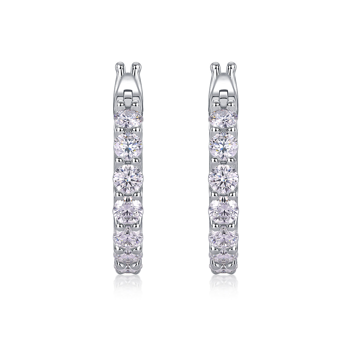 Stars - Top-quality Moissanite Luxury And Fashionable Light Luxury Jewelry Silver Stud Earrings S925 Silver Plated Platinum