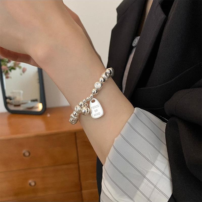 Womens Light-Luxury Irregular Matte Beaded Bracelet