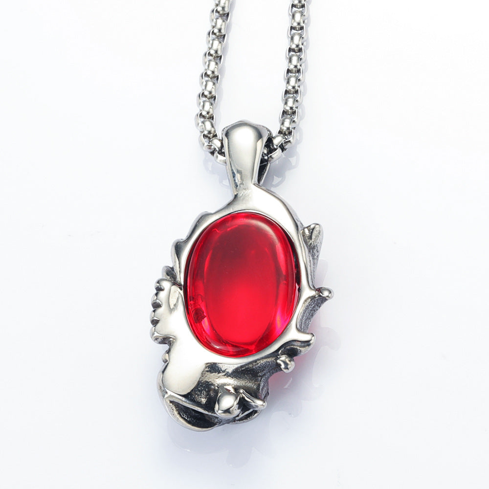 Fashion Transparent Gem Men's Titanium Steel Pendant