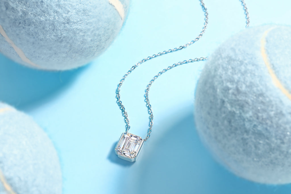 The Brilliance In A Small Space - A Fashionable And Trendy Necklace Pendant Set With Top-quality Moissanite S925 Silver And Platinum-plated Gold Can Be Tested With A Diamond Pen
