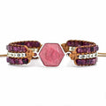 Simple Natural Stone Cowhide Handwoven Bracelet