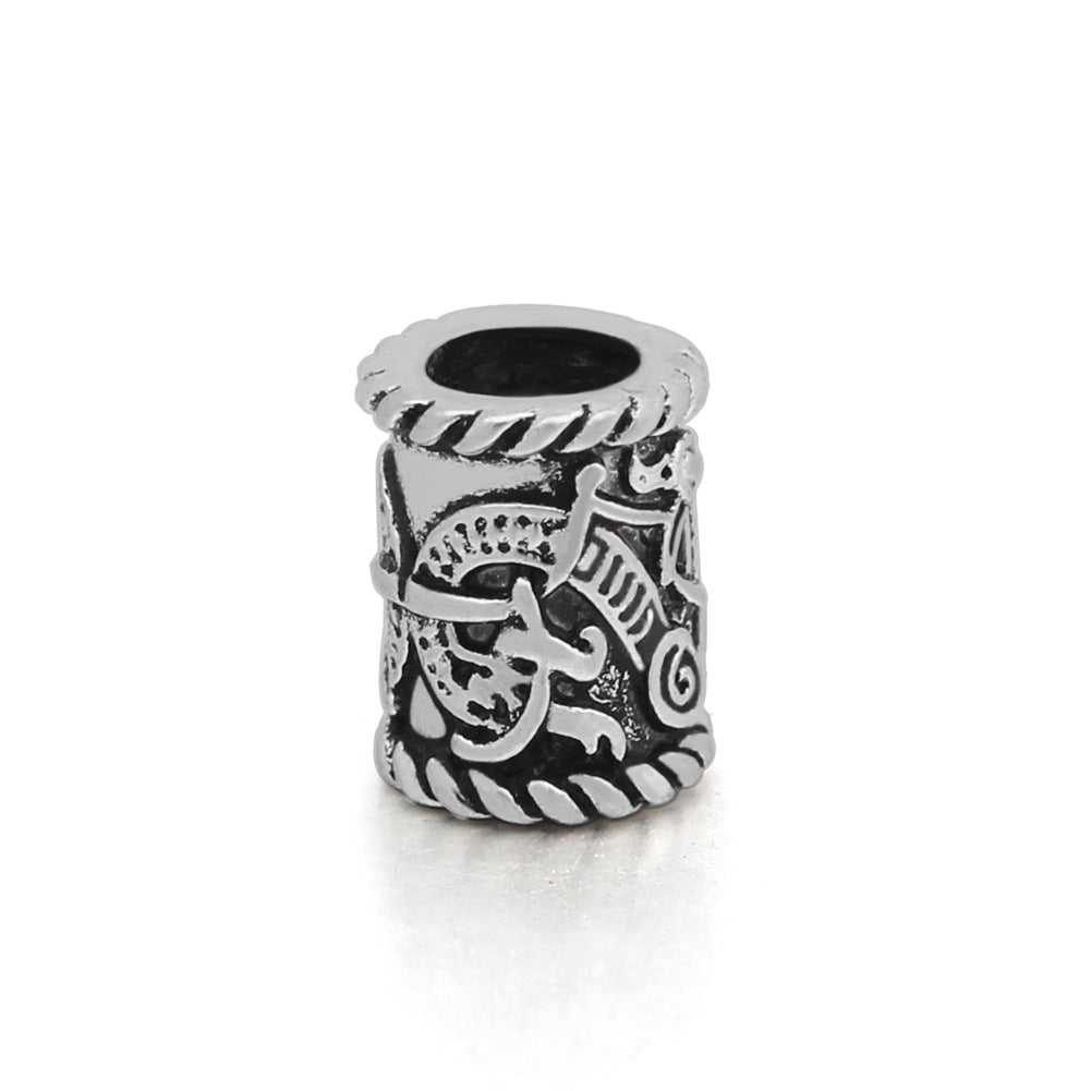 Viking Dragon Vintage Delicate Pattern Engraved Bead Accessory