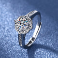 1-carat Moissanite Open-end Ring For Women