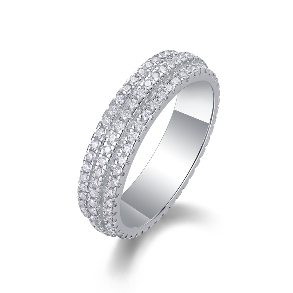 Gentle Melody - A Wedding Ring Set With Top-quality Moissanite S925 Silver And Platinum-plated Diamond Can Be Tested With A Diamond Pen. The Ring Is In Gold And Rose Gold