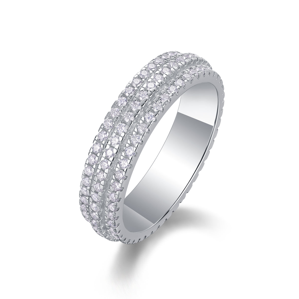 Gentle Melody - A Wedding Ring Set With Top-quality Moissanite S925 Silver And Platinum-plated Diamond Can Be Tested With A Diamond Pen. The Ring Is In Gold And Rose Gold