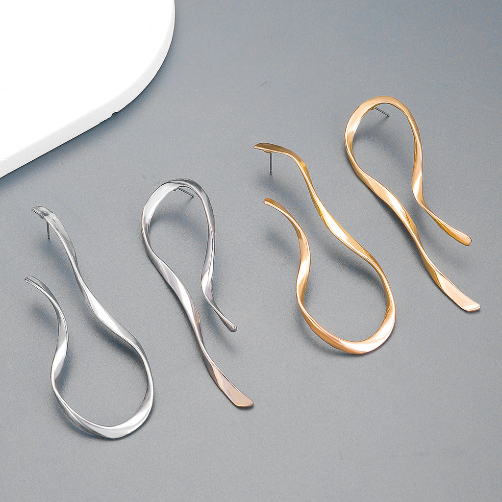 Personalized Minimalist Asymmetric Liquid Lava Earrings