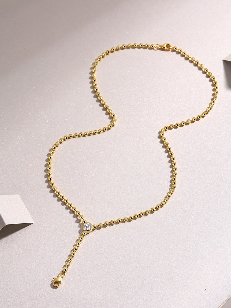 Time Interlaced - A Fashionable And Trendy Necklace Pendant Set With Top-quality Moissanite S925 Silver And Gold Plating Can Be Tested With A Diamond Pen