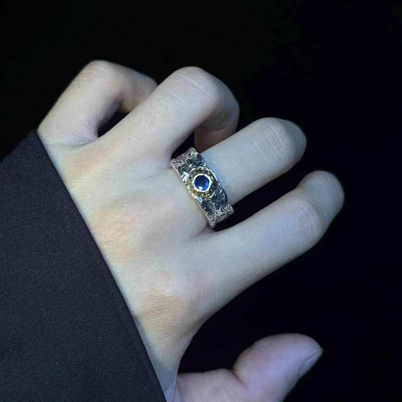 Vintage Vintage Men's Niche Adjustable Ring With An Open Mouth
