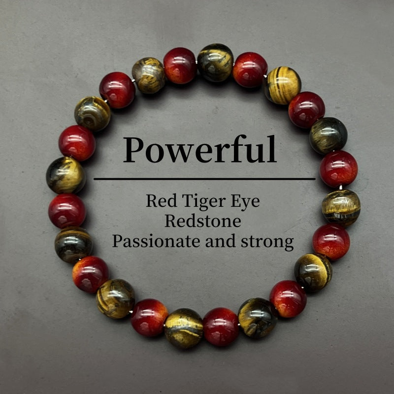 Multi-element Cuprite Red Tigers Eye Black Tourmaline Bracelet