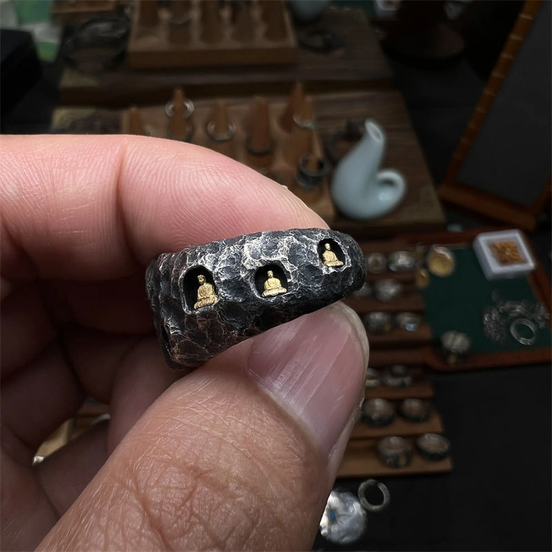 Exquisite Vintage Ring Featuring The Golden Buddha Cave
