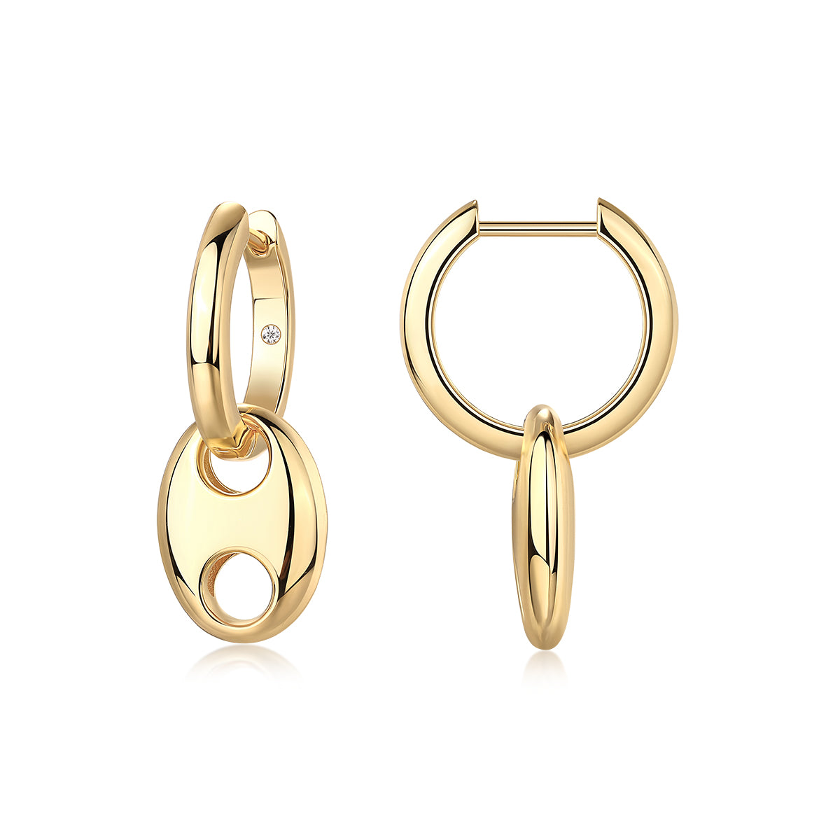 Beautiful - Set With Top-quality Moissanite Luxury And Fashionable Light Luxury Jewelry, Silver Stud Earrings S925 Silver Plated With Gold