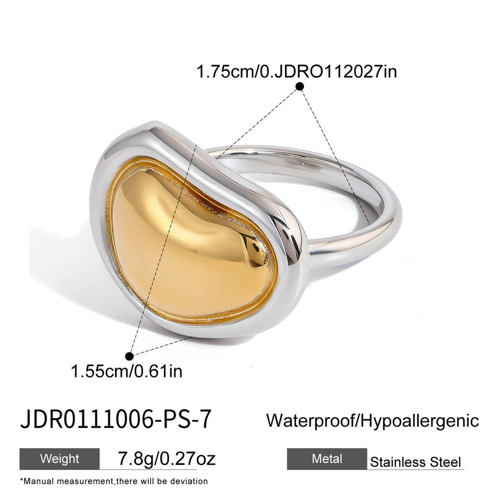 Jeding ColorBlock Ring Titanium Steel Jewelry That Won't Fade Light Luxury Ring Stainless Steel Accessory