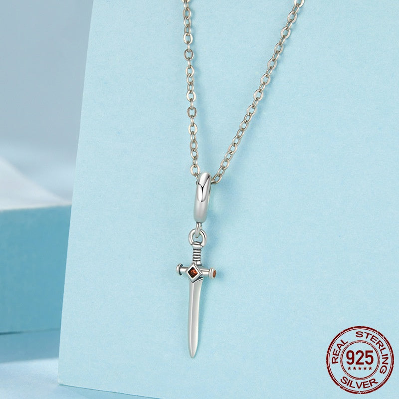 Sword Diy Pendant Parts S925 Sterling Silver Beads