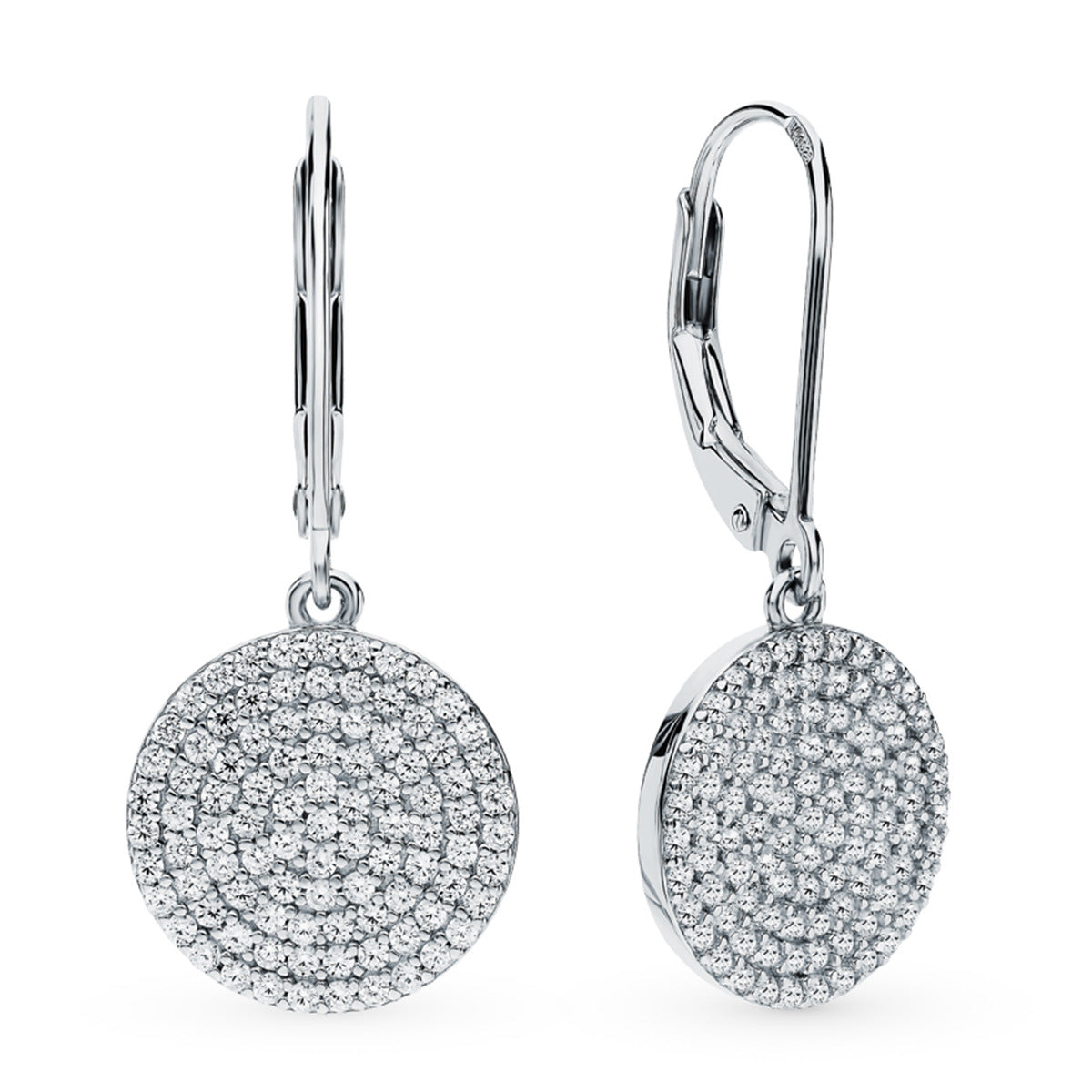 S925 Sterling Silver Disc Zircon Earrings Fashionable And Minimalist