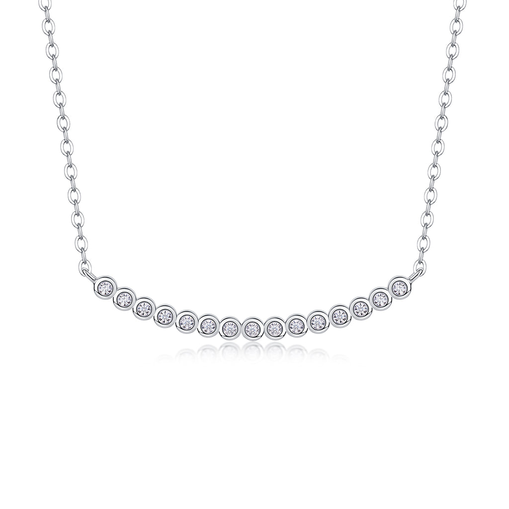 The Floating World - A Fashionable And Trendy Necklace Pendant Set With Top-quality Moissanite S925 In Silver And Platinum Plating Can Be Tested With A Diamond Pen