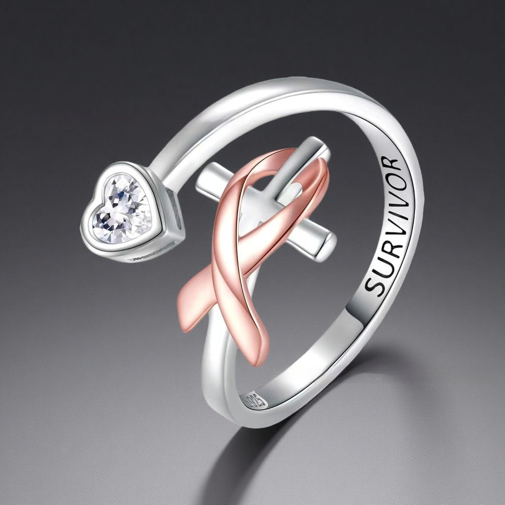 Sterling Silver Heart Shaped Zircon Fashionable Light Luxury Ring