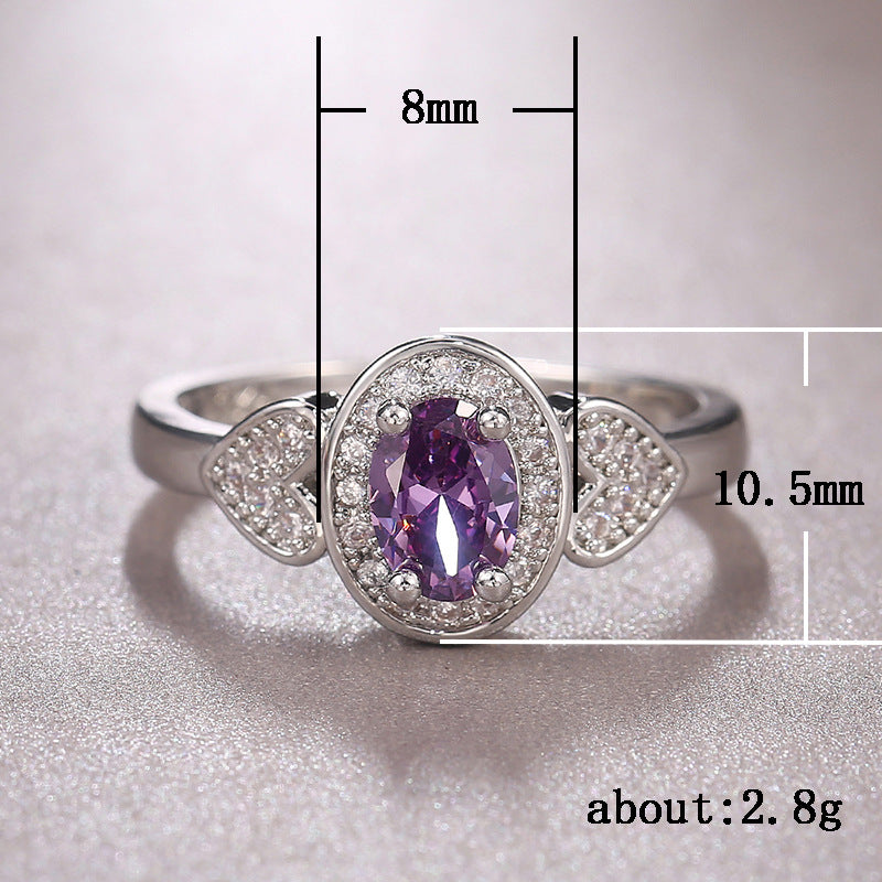 Creative Vintage Purple Zircon Womens Ring