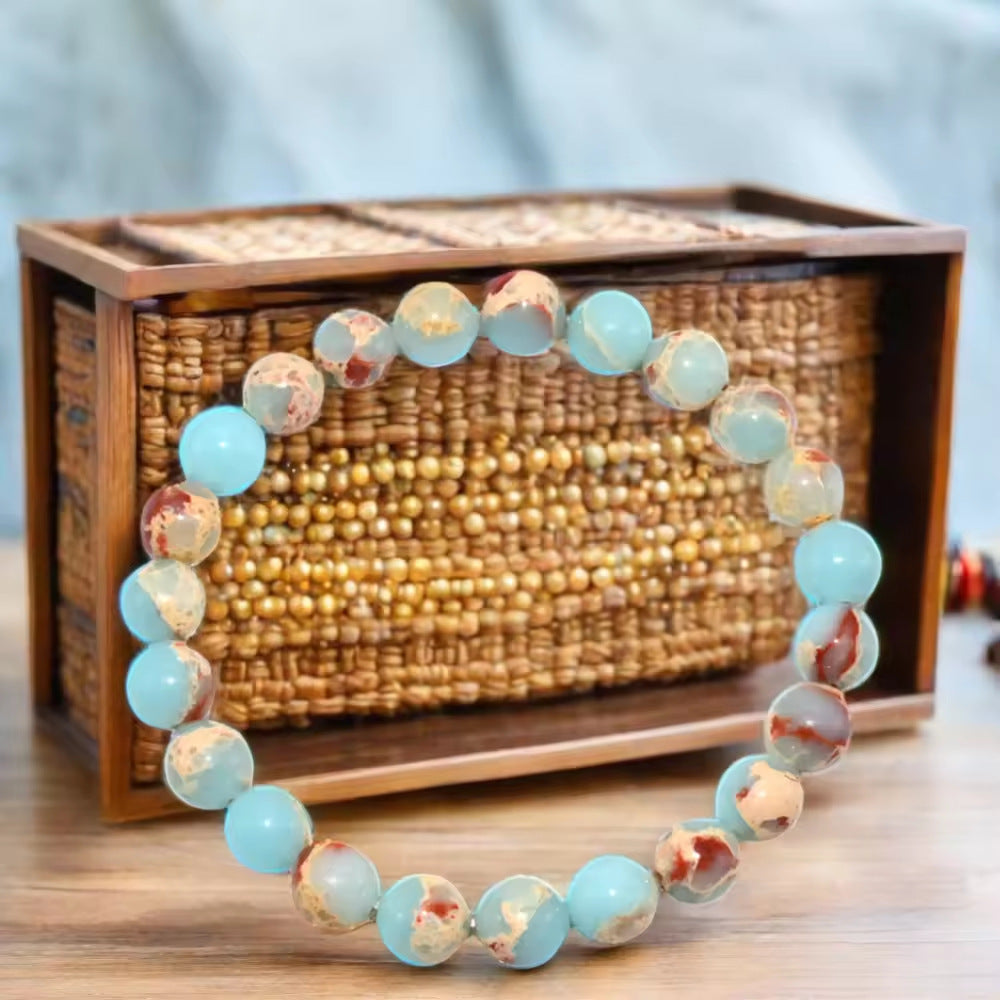 Simple Sky-Blue Natural Stone Bracelet