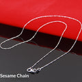 925 Silver Necklace Box Snake Chain Melon Seed Pattern Water Wave Design