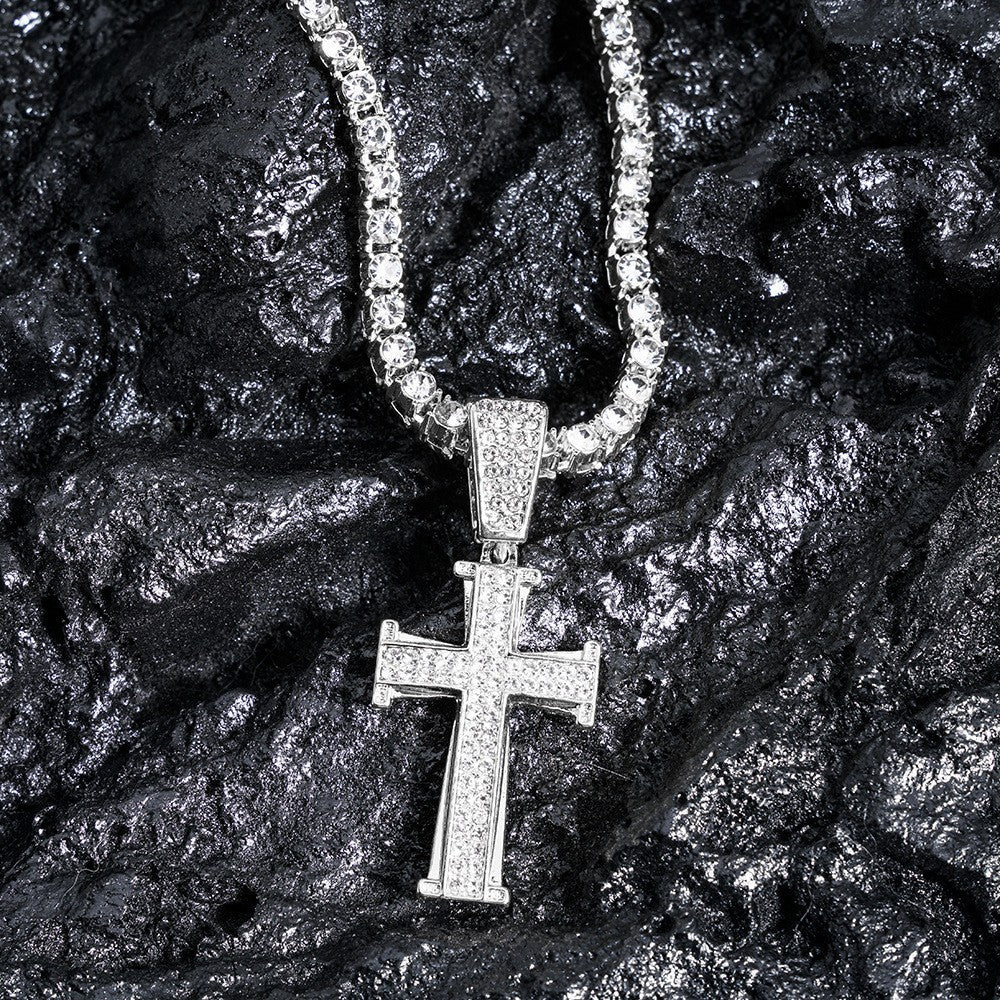 Hip-Hop Cross Necklace Personalized Zinc Alloy Design