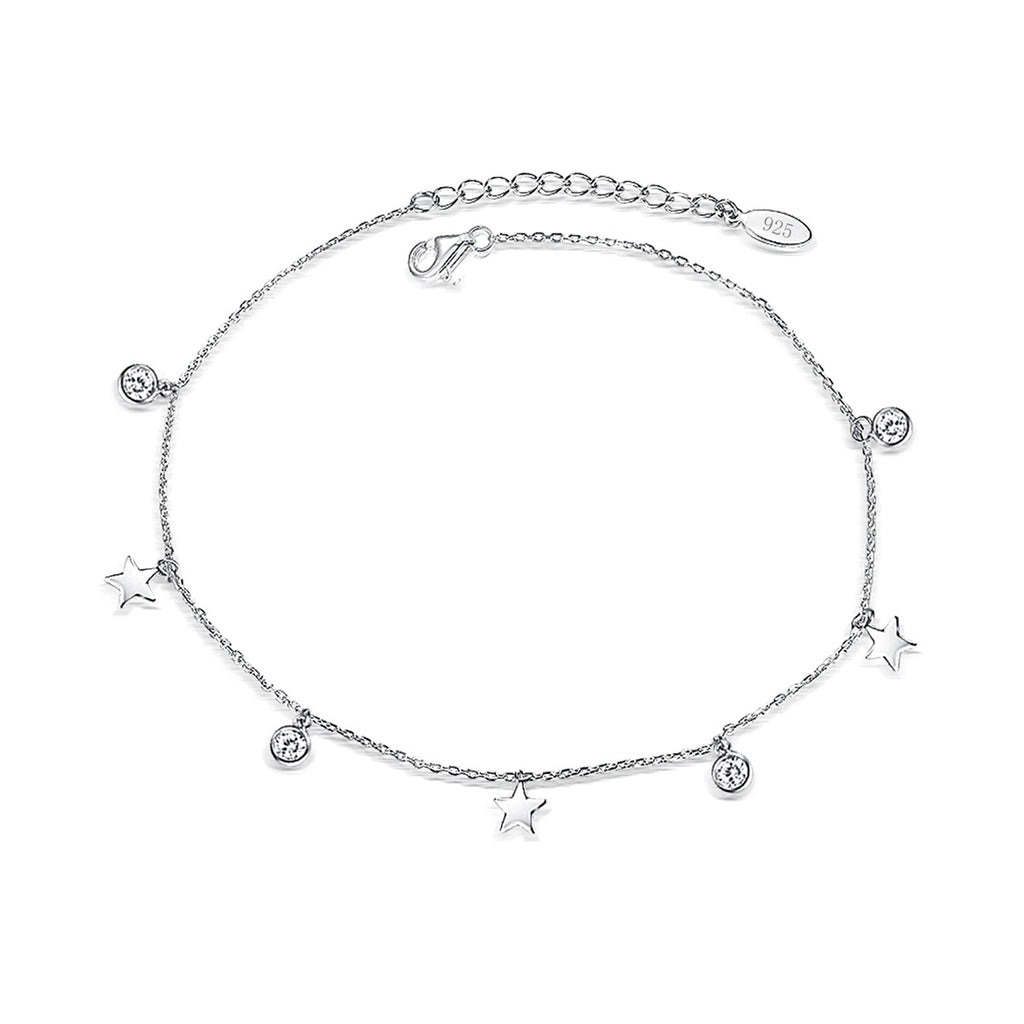 New 925 Sterling Silver Bracelet With A Star Pendant For  Premium High-end Look