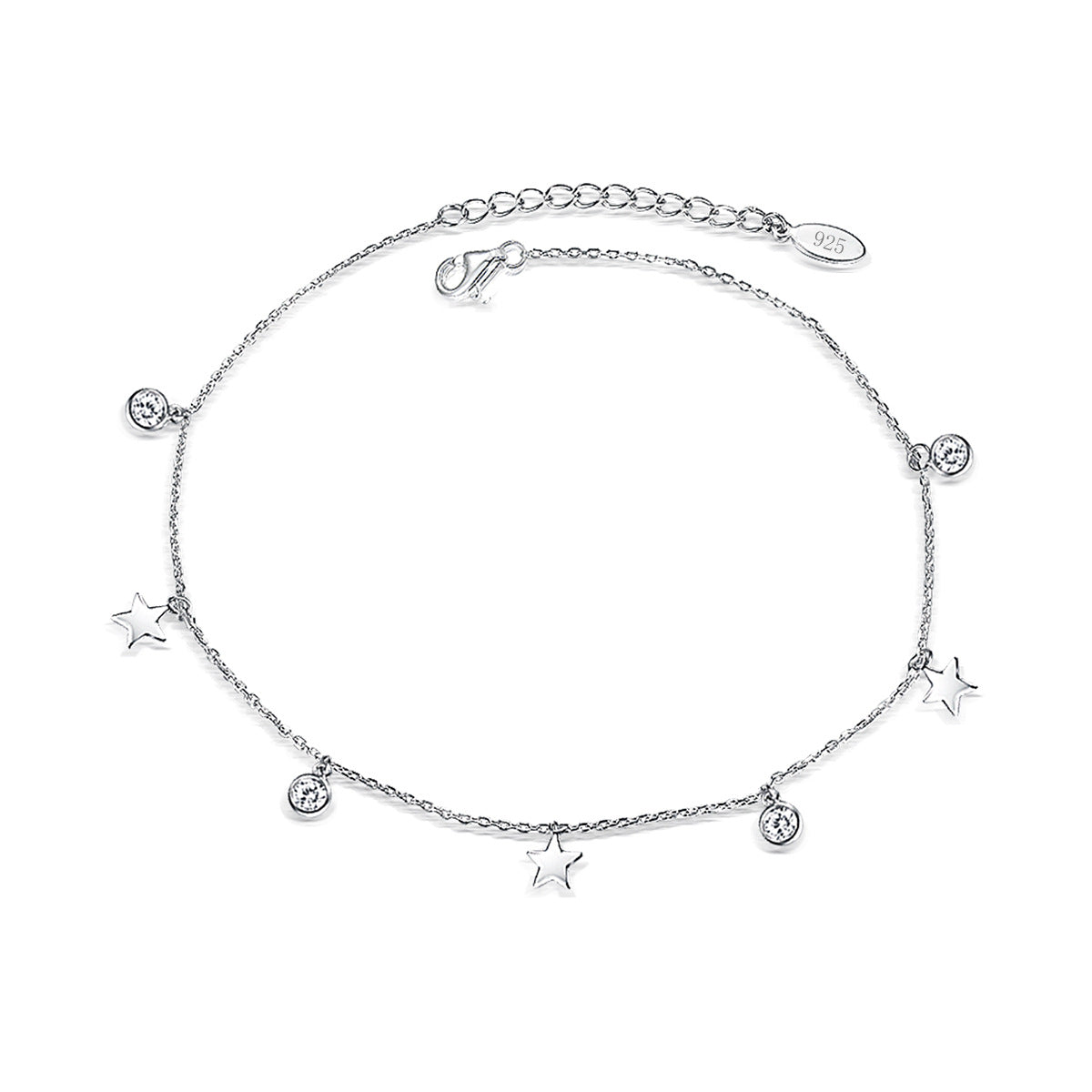 New 925 Sterling Silver Bracelet With A Star Pendant For  Premium High-end Look