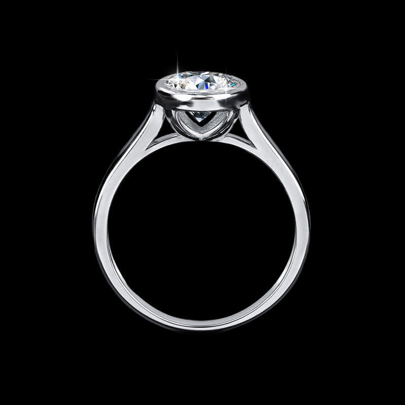 Mozanite And Diamond Ring For Women