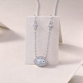 White Summer Night - A Fashionable And Light Luxury Jewelry Pendant Necklace Set With Top-quality Moissanite, S925 Silver Plated Platinum