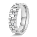 Neutral-style Titanium Steel Ring With A Checkered Zircon Inlay