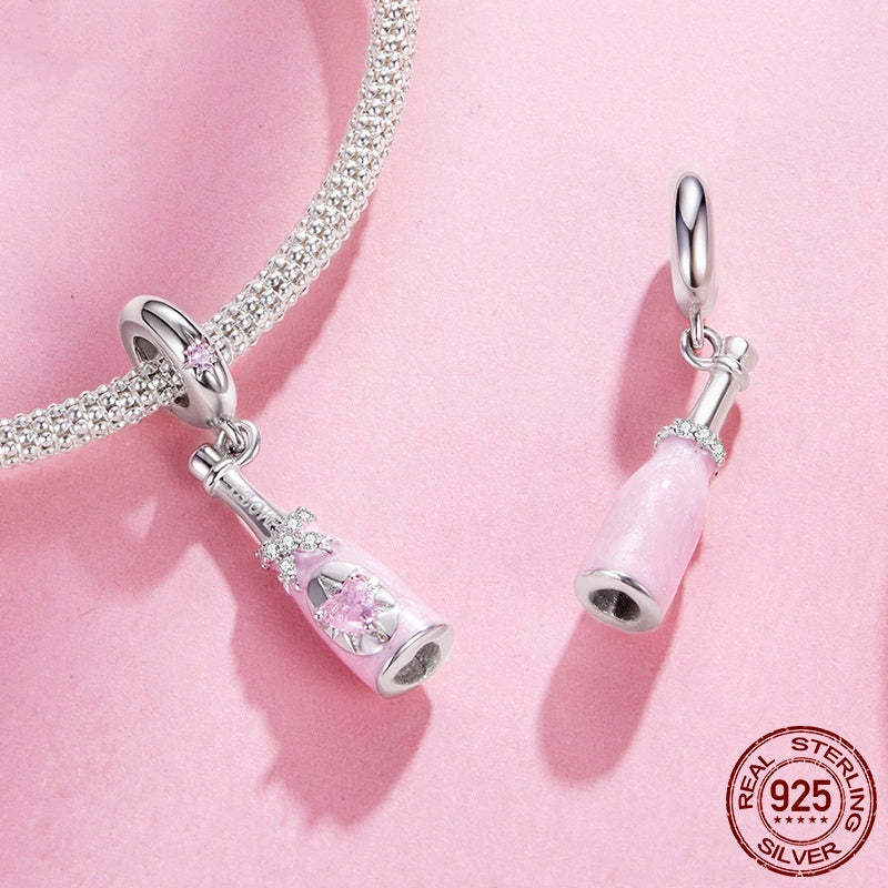 Champagne S925 Sterling Silver Pendant Parts Diy Beads