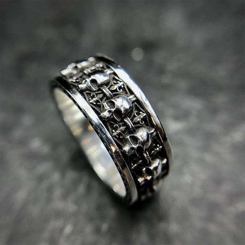 Ornament Skull Ring Male Rock Gothic