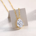 Under The Moon - A Fashionable And Trendy Necklace Pendant Set With Pear-shaped Top-quality Moissanite S925 In Silver And Gold-plated. It Can Be Tested With A Diamond Pen