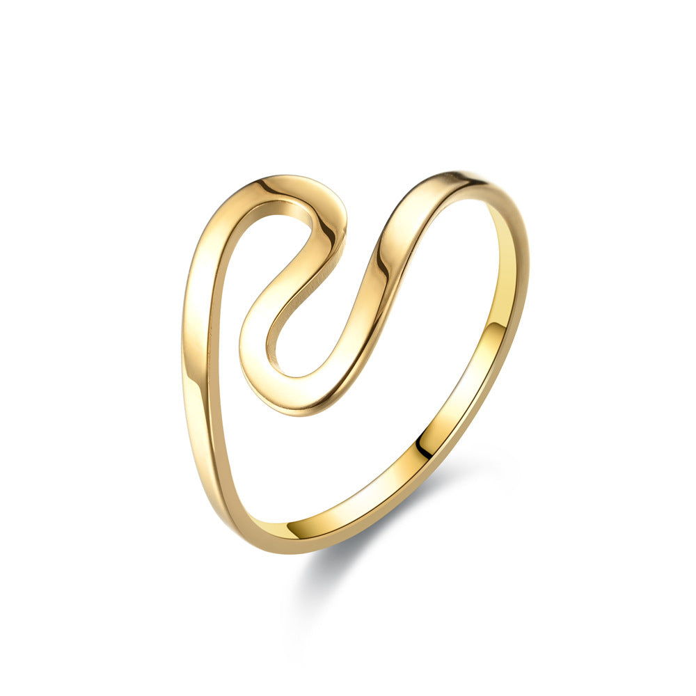 S Shaped, Soft And Elegant Stainless Steel Ring