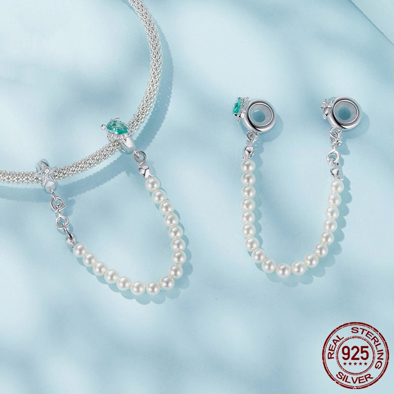 Sea Turtle Starfish Pearl S925 Sterling Silver Bracelet String Beads