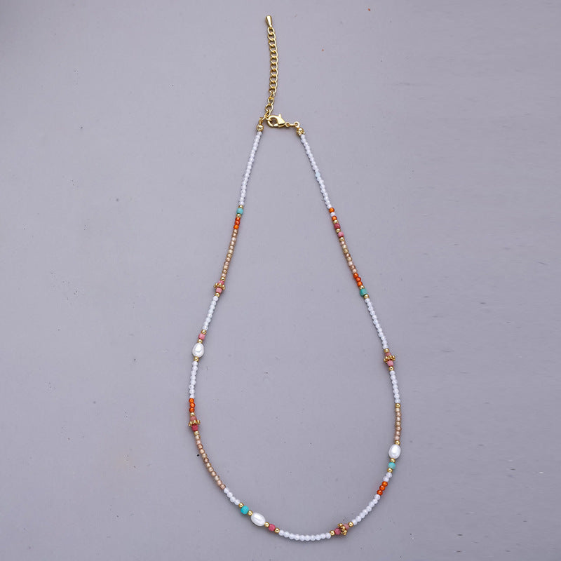 Zircon Colorful Dopamine Necklace Clavicle Chain For Women